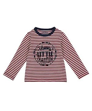 Mothercare Full Sleeves Striped T-Shirt - Red & White