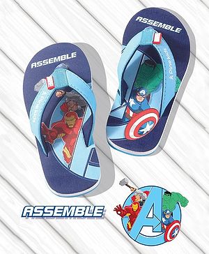 Pine Kids Marvel Slip On Flip Flops Avenger Design - Navy Blue