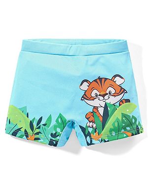 Babyhug Tiger Printed Swimming Trunk - Blue