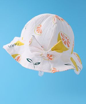 Babyhug Bucket Hat Fruits Print - Orange