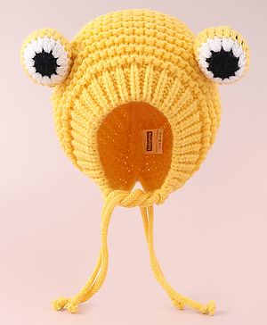 Babyhug Woollen Cap with Knot - Yellow