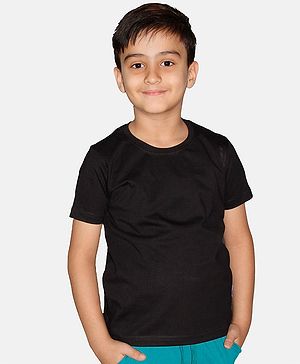 Kiddopanti  Half Sleeves Solid Tee - Black