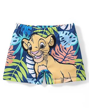 Babyhug Disney Mid Thigh Swimming Trunk With Lion King Graphics - Blue