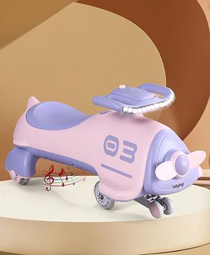 Babyhug Baby Magic Premium Aero Kids Magic Swing Car With Music Lights & ABEC 7 Bearing with PU LED Wheels - Purple