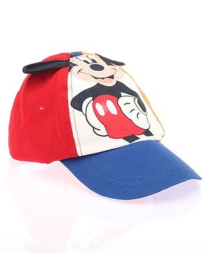 Babyhug Disney Summer Cap With Mickey Mouse Graphics - Blue