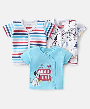 Babyhug Disney Cotton Half Sleeves Jhablas With 101 Dalmatians Print Pack of 3 - Multicolour