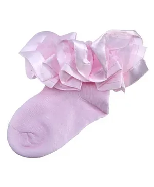Flaunt Chic Frill Lace   Detailed Socks  - Pink