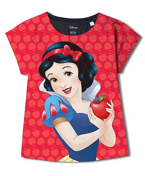 Wear Your Mind Disney Princess Featuring Half Sleeves Snow White Printed Tee - Red