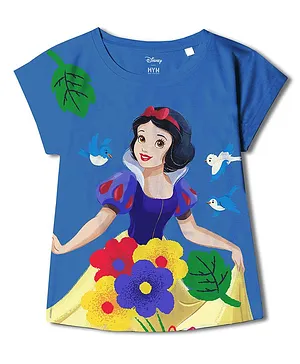 Wear Your Mind Disney Princess Featuring Half Sleeves Snow White Printed Tee - Royal Blue