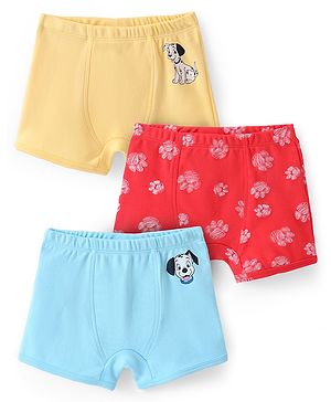 Babyoye Disney Interlock Knit Briefs with 101 Dalmatians Graphics Pack of 3 - Blue Yellow & Pink