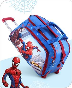 Babyhug Marvel Spider Man Polyester Kids Travel Duffel Trolley Bag - Blue