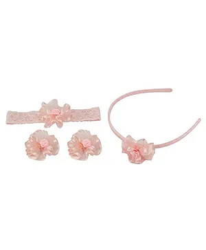 Babies Bloom Hair Accessory Set Pack Of 4 - Light Pink
