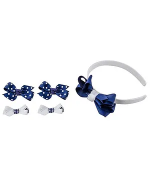 Babies Bloom Hair Accessory Set Pack Of 5 - Blue White