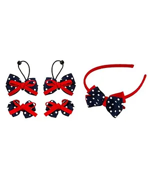 Babies Bloom Hair Accessory Set Pack Of 5 - Blue Red