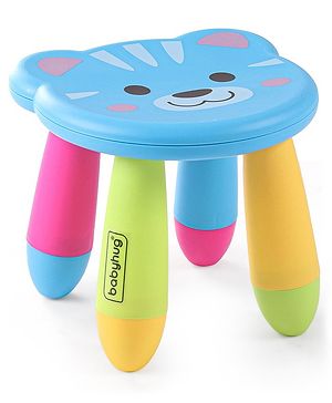 Babyhug Light Weight Multipurpose Kids Cat Shape Stool with Removable Legs - Multicolor| Easy to Assemble| Indoor & Outdoor Use| Step Stool| Bathroom Stool