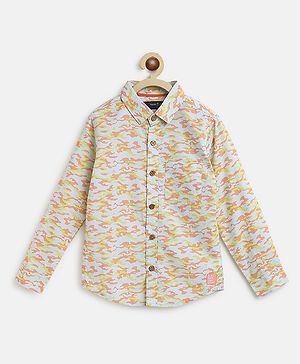 Tales & Stories Cotton Full Sleeves Abstract Printed  Shirt - Blue