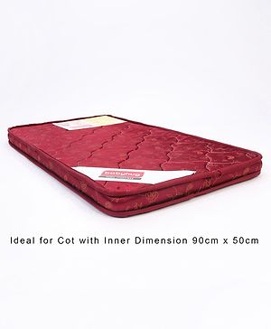 Babyhug High Density Soft Foam Baby Mattress Floral Print - Maroon