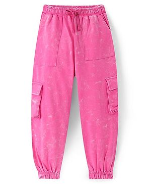 Pine Kids Cotton  Looper Full Length Solid Lounge Pants - Pink