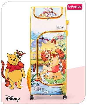 Babyhug Disney 4 Shelved Almirah With Wheels Winnie The Pooh Theme - Yellow
