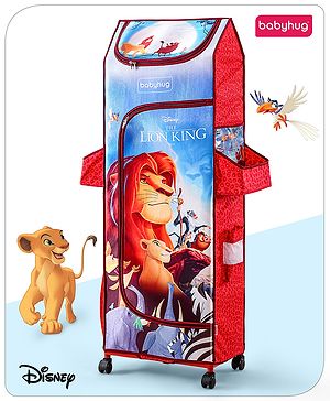 Babyhug Disney 5 Shelved Almirah With Wheels The Lion King Theme - Blue