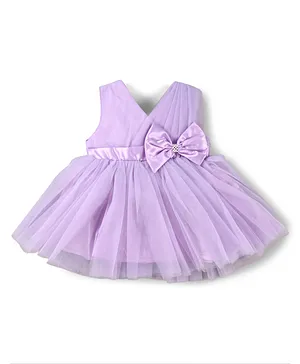 Babyhug
                              Woven Sleeveless Fit and Flare Mesh Party
                              Frock With Bow Applique - Purple