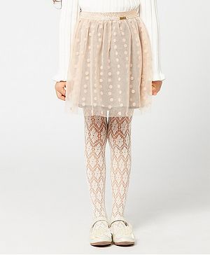 One Friday Polka Dots Detailed Flared  Tutu Skirt - Peach