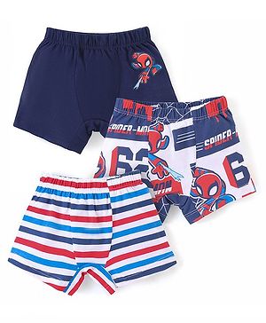Babyhug Marvel Cotton Knit Briefs with Spider Man Graphics Pack of 3 - Multicolour