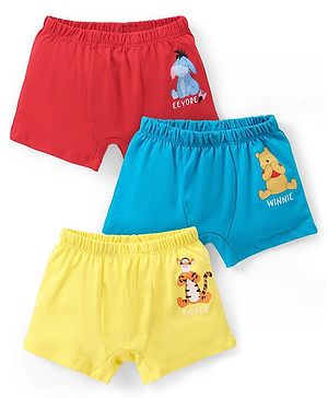 Babyhug Disney Single Jersey Briefs With Winnie the Pooh Graphics Pack of 3 - Multicolour