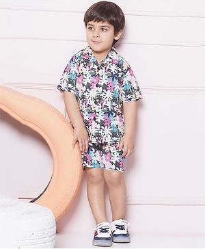 AJ Dezines Cotton Half Sleeves Floral Printed Shirt & Shorts Set - Multi Colour