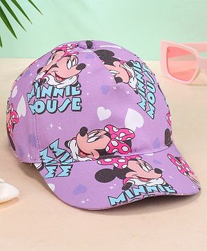 Babyhug Disney Summer Cap With Minnie Mouse Graphics - Purple