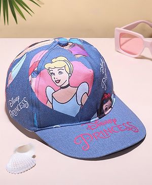 Babyhug Disney  Summer Cap With Disney PrincessPrint - Navy Blue