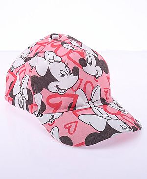 Babyhug Disney Summer Cap With Minnie Mouse Graphics - Pink
