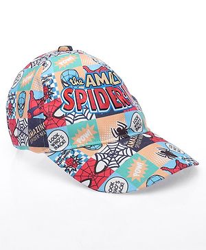 Babyhug Marvel Summer Cap With Spiderman Print - Multicolour