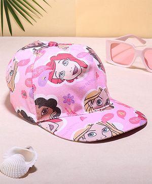 Babyhug Disney Summer Cap With Disney Princess Print - Pink