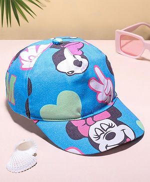 Babyhug Disney Summer Cap With Minnie Mouse   Print - Blue