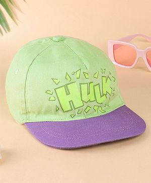 Babyoye Marvel  Summer Cap With Avengers Graphics Green & Purple -  Diameter 17 cm