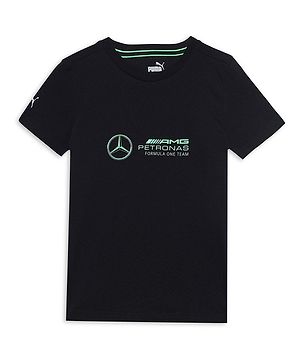 PUMA Cotton Half Sleeves Mercedes Logo Printed Tee - Black