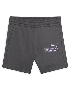 PUMA Cotton Brand Name Logo Printed Shorts - Cast Iron