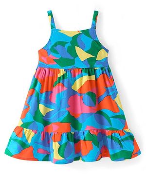 Babyhug Rayon Woven Sleeveless Printed Frock - Multicolour