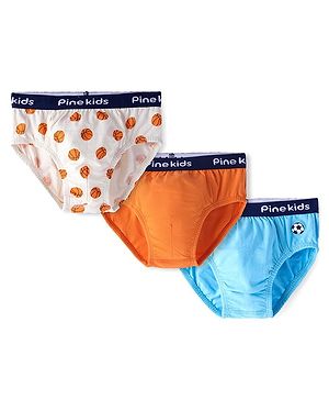 Pine Kids Cotton Lycra Briefs Pack of 3 (Color May Vary)