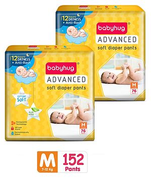 Babyhug Advanced Pant Style Diapers Medium Pack of 2 - 76 Pieces each