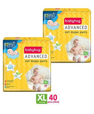 Babyhug Advanced Pant Style Diapers Extra Large (XL) Size Pack of 2 - 20 Pieces