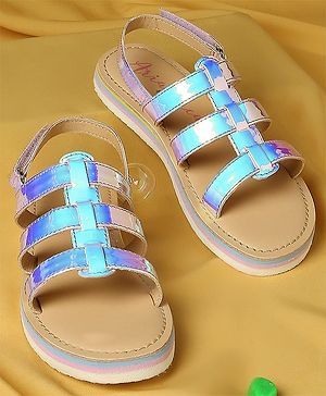 Aria+Nica Glossy Finish  Sandals - Blue