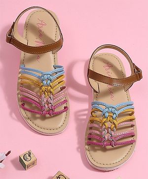 Aria+Nica Multi Strap Detailed Sandal - Brown