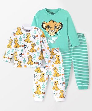 Babyhug Disney Cotton Full Sleeves Lion King Print Night Suit  Pack of 2 - Multicolour