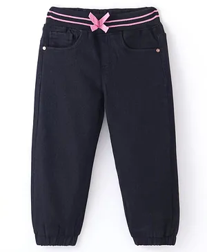 Babyhug
                              Denim Full Length Joggers with Bow
                              Applique - Black
