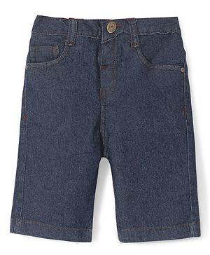 Babyhug Knee Length  Denim Washed Jamaican with Stretch - Dark Blue