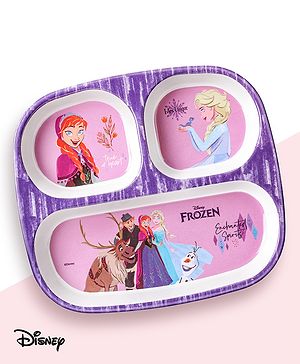 Babyhug Disney Frozen 3 Section Rectangular Melamine Plate - Multicolor