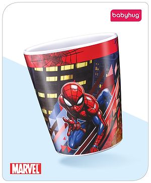 Babyhug Marvel Kids Tumbler With Spiderman Theme Multicolor - 280 ml