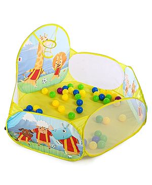 Babyhug Jump & Joy Jungle Animal Activity Ball Pool  Set With 50 Colourful Balls for Kids|Ball Pit for Kids 2+ Years |Birthday Gift for Kids|BIS Certified